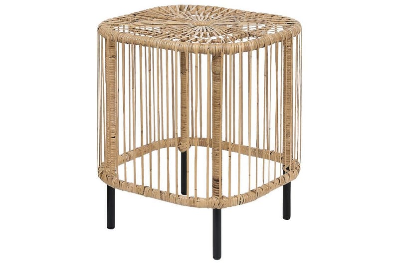 Rimouski Sidobord och Avlastningsbord Utomhus 40 cm Konstrotting - Beige/Svart - Utemöbler - Trädgårdsbord & Utebord - Sidobord utomhus