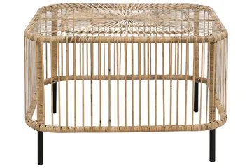 Rimouski Sidobord och Soffbord Utomhus 67 cm Trä Konstrotting - Natural/Svart - Utemöbler - Trädgårdsbord & Utebord - Sidobord utomhus