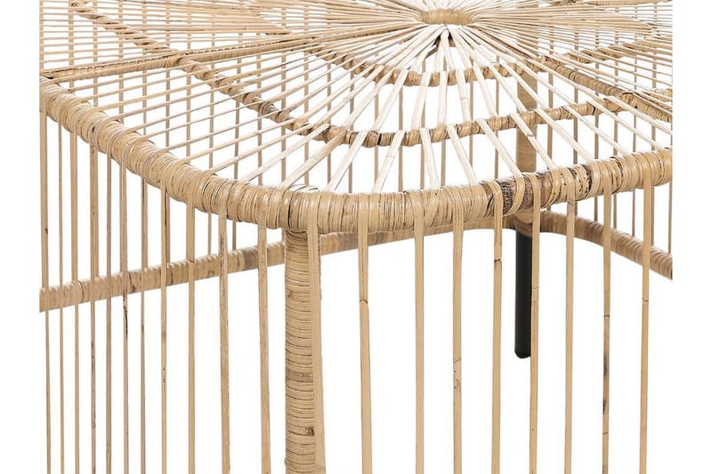 Rimouski Sidobord och Soffbord Utomhus 67 cm Trä Konstrotting - Natural/Svart - Utemöbler - Trädgårdsbord & Utebord - Sidobord utomhus