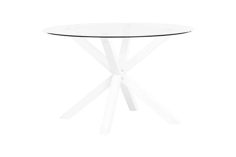 Runt bord Maletto - Vit, genomskinlig - Utemöbler - Trädgårdsbord & Utebord - Matbord ute