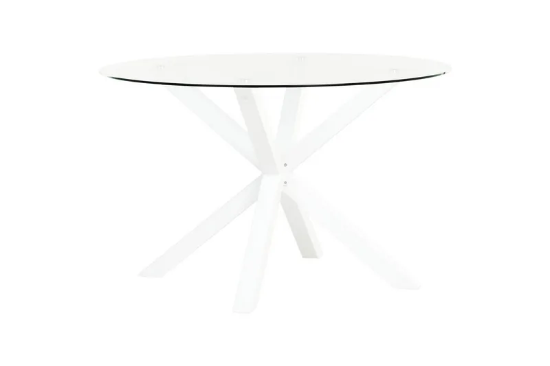 Runt bord Maletto - Vit, genomskinlig - Utemöbler - Trädgårdsbord & Utebord - Matbord ute