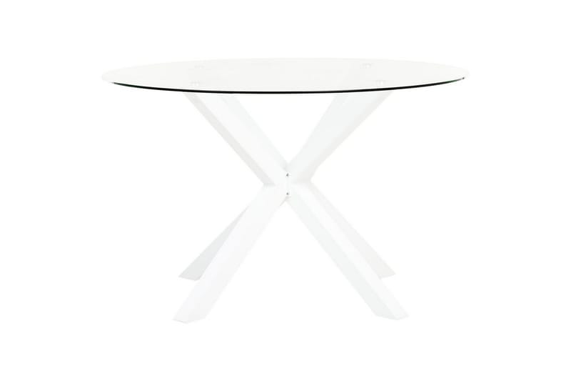 Runt bord Maletto, Vit, genomskinlig