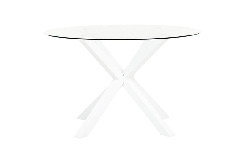 Runt bord Maletto, Vit, genomskinlig