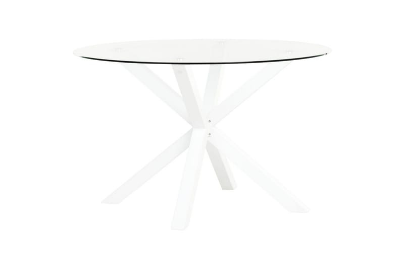 Runt bord Maletto - Vit, genomskinlig - Utemöbler - Trädgårdsbord & Utebord - Matbord ute