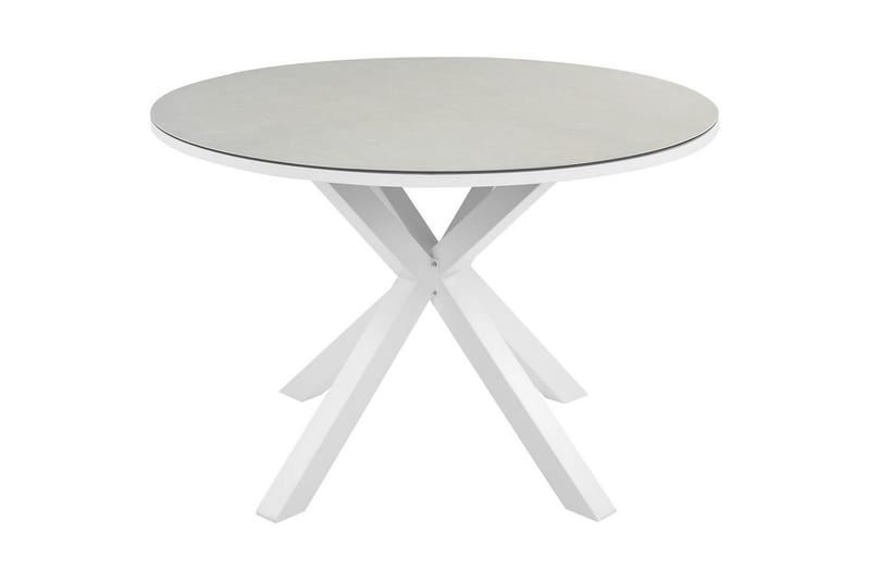 Runt bord Maletto Vit/Beige/Grå - Vit/Beige/Grå - Utemöbler - Trädgårdsbord & Utebord - Matbord ute