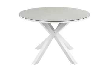 Runt bord Maletto Vit/Beige/Grå - Vit/Beige/Grå - Utemöbler - Trädgårdsbord & Utebord - Matbord ute