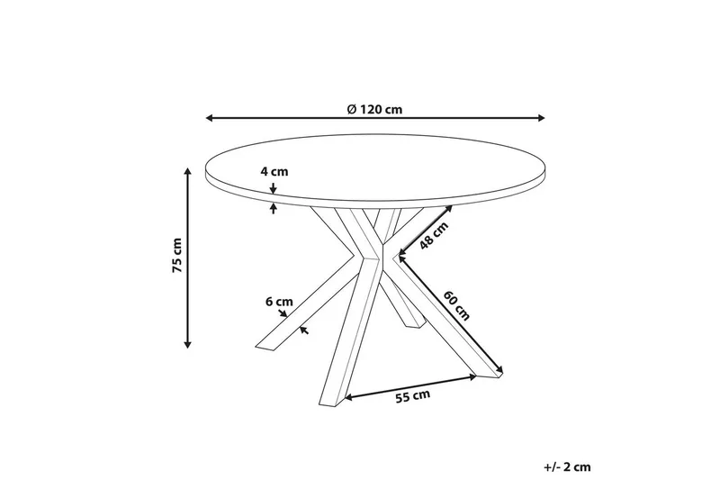 Runt bord Maletto Vit/Grå - Vit/Grå - Utemöbler - Trädgårdsbord & Utebord - Matbord ute