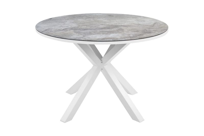 Runt bord Maletto Vit/Grå - Vit/Grå - Utemöbler - Trädgårdsbord & Utebord - Matbord ute
