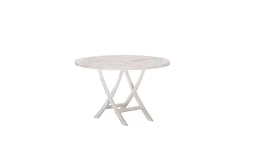 Runt matbord Kenya 120 cm Utomhus - vitputsad - Utemöbler - Trädgårdsbord & Utebord - Matbord ute