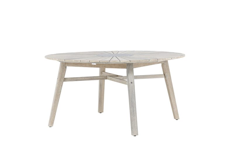 Runt Matbord Rives 150 cm Utomhus - Vitputsad - Utemöbler - Trädgårdsbord & Utebord - Matbord ute