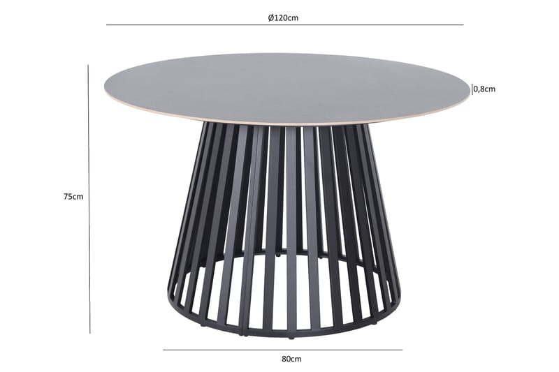 Sensi Matbord utomhus 120 cm - Svart - Utemöbler - Trädgårdsbord & Utebord - Matbord ute