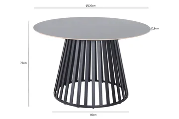 Sensi Runt Matbord utomhus 120 cm i metall - Svart - Utemöbler - Trädgårdsbord & Utebord - Matbord ute