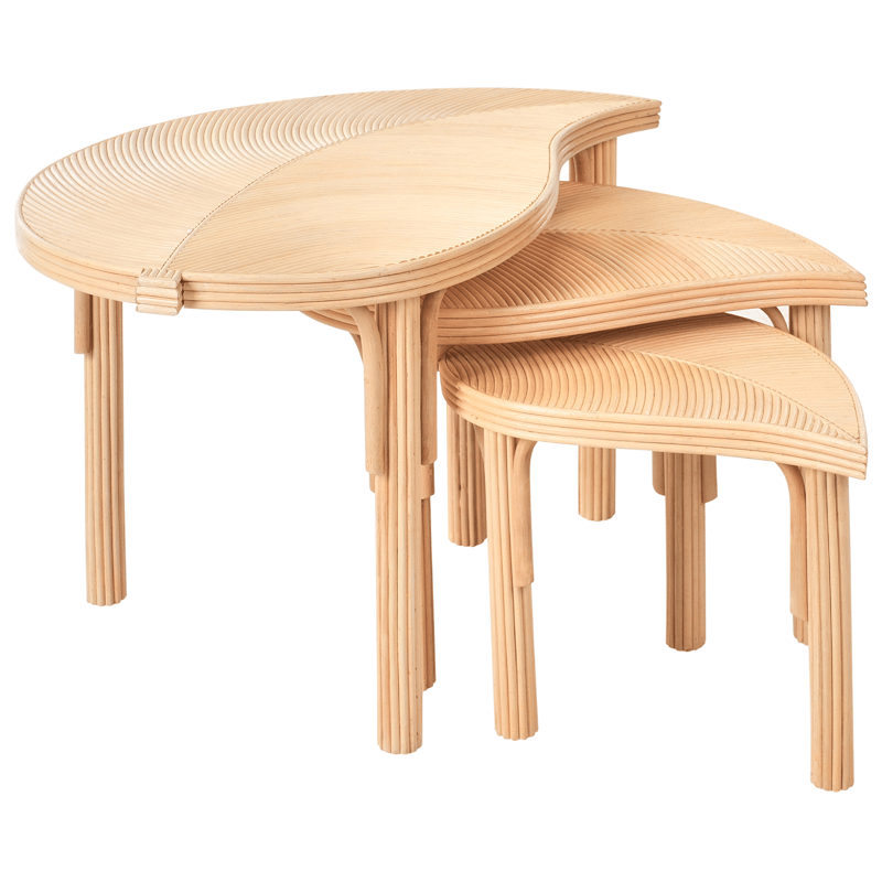 Set med 3 Soffbord utomhus Paralia Rotting - Naturlig/Beige - Utemöbler - Trädgårdsbord & Utebord - Soffbord utomhus & loungebord