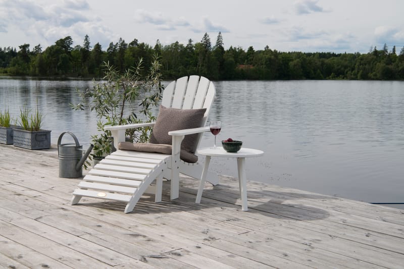 Sidobord Hillerstorp Tennessee Ø50 cm - Vit - Utemöbler - Trädgårdsbord & Utebord - Sidobord utomhus