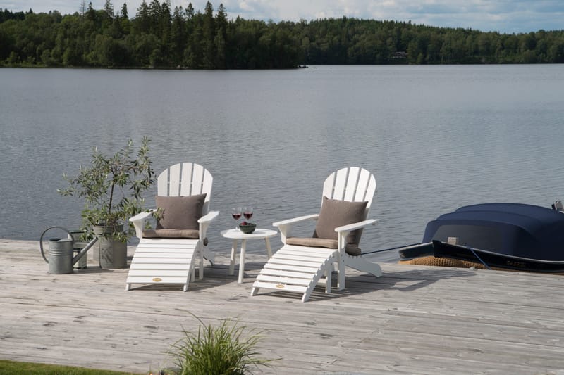 Sidobord Hillerstorp Tennessee Ø50 cm - Vit - Utemöbler - Trädgårdsbord & Utebord - Sidobord utomhus