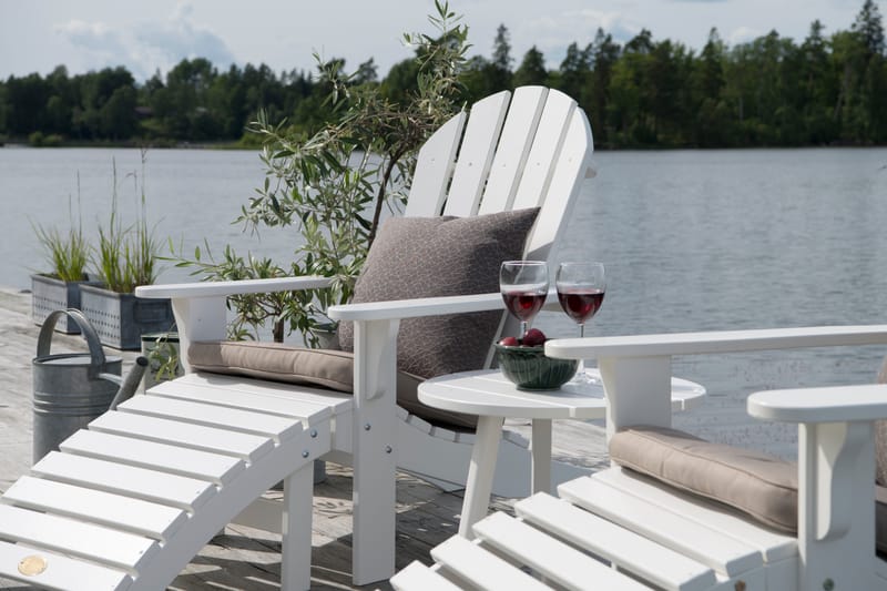 Sidobord Hillerstorp Tennessee Ø50 cm - Vit - Utemöbler - Trädgårdsbord & Utebord - Sidobord utomhus