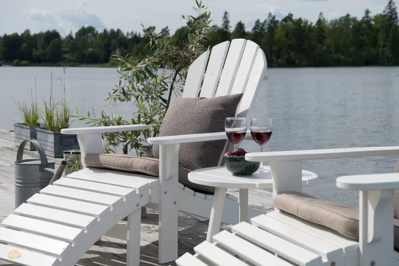 Sidobord Hillerstorp Tennessee Ø50 cm - Vit - Utemöbler - Trädgårdsbord & Utebord - Sidobord utomhus