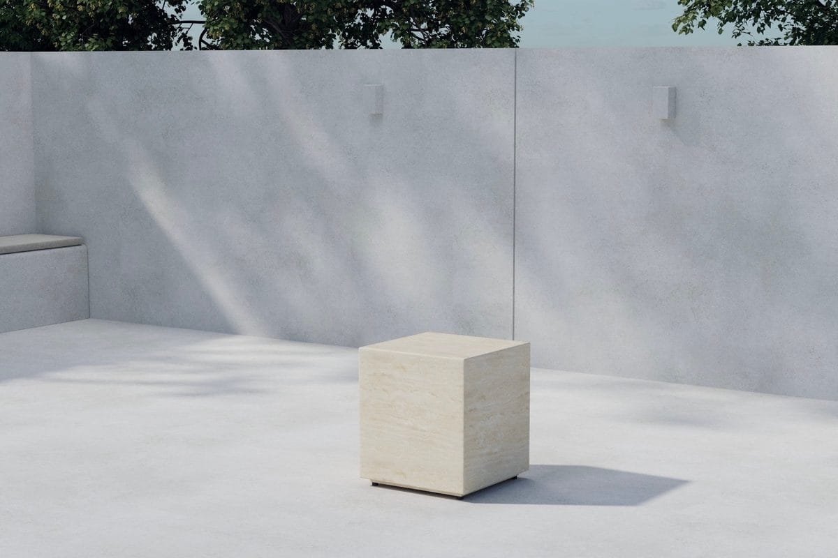 Sidobord Lissabon 40 cm Utomhus - Beige