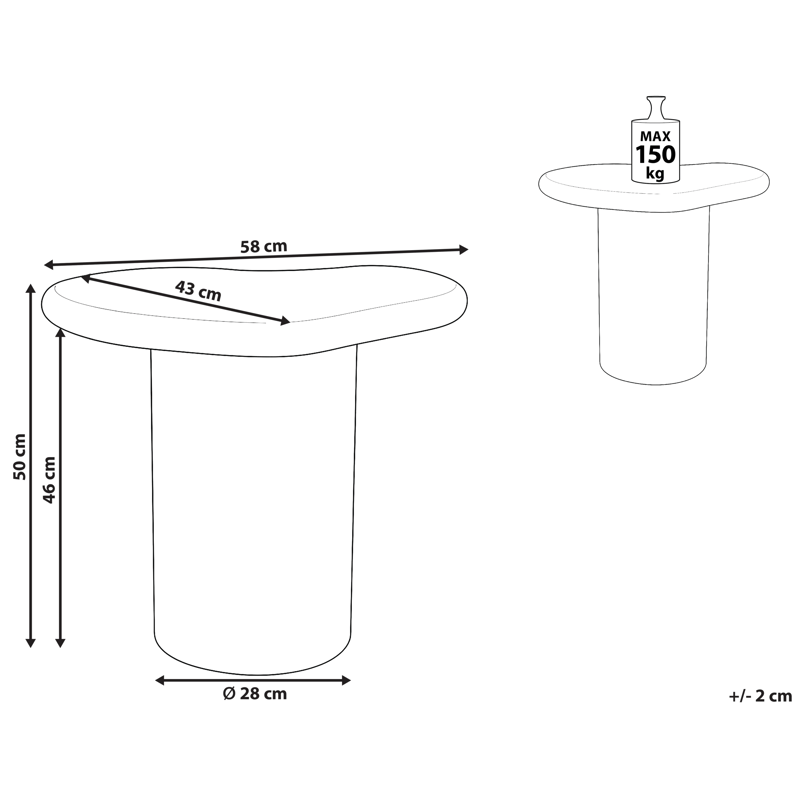 Sidobord utomhus Arsoli 43x58 cm - Vit - Utemöbler - Trädgårdsbord & Utebord - Sidobord utomhus