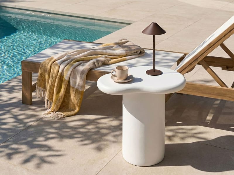 Sidobord utomhus Arsoli 43x58 cm - Vit - Utemöbler - Trädgårdsbord & Utebord - Sidobord utomhus