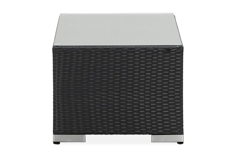Bahamas Loungbord och Soffbord Utomhus 113 cm Konstrotting Glas - Svart - Utemöbler - Trädgårdsbord & Utebord - Sidobord utomhus