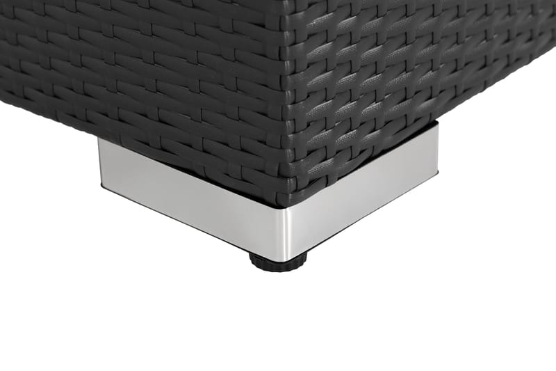 Bahamas Loungbord och Soffbord Utomhus 113 cm Konstrotting Glas - Svart - Utemöbler - Trädgårdsbord & Utebord - Sidobord utomhus
