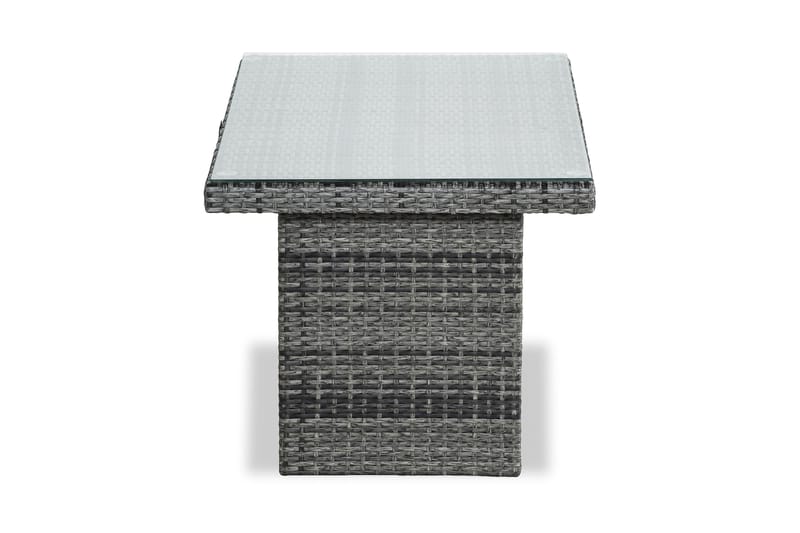 Bahamas Loungebord och Soffbord Utomhus 100 cm Konstrotting Glas - Grå - Utemöbler - Trädgårdsbord & Utebord - Sidobord utomhus