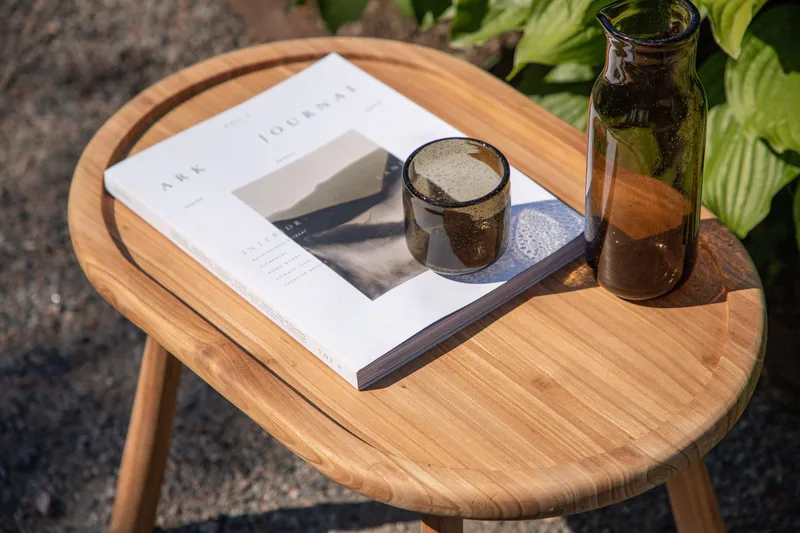 Bohol Sidobord och BlomUtebord Utomhus BrickUtebord 60 cm Trä - Brun - Utemöbler - Trädgårdsbord & Utebord - Sidobord utomhus