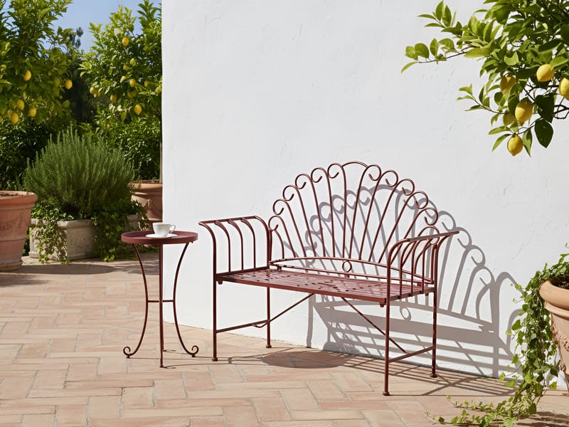 Sidobord utomhus Cavinia 40 cm Järn - Vinröd - Utemöbler - Trädgårdsbord & Utebord - Sidobord utomhus