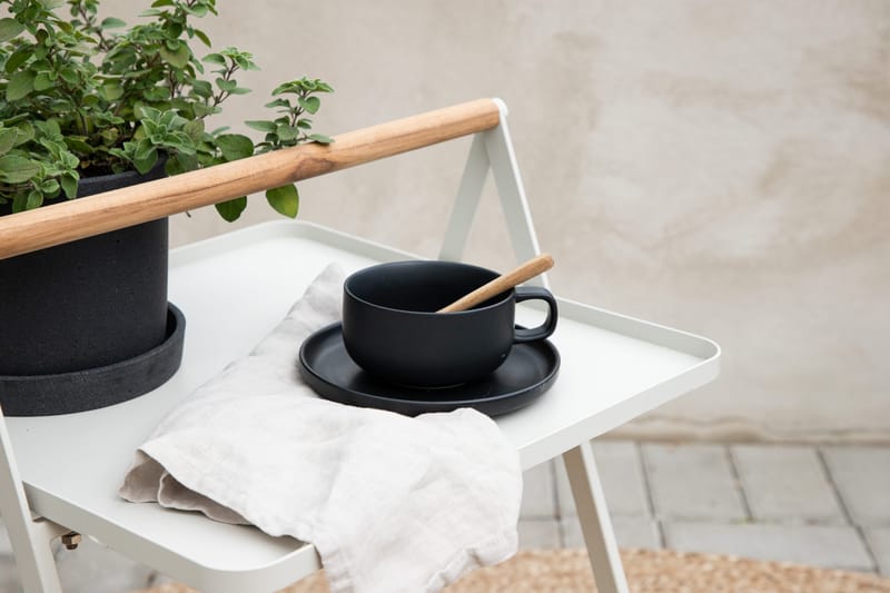 Clarin Hopfällbart Sidobord och Avlastningsbord Utomhus 45 cm - Beige - Utemöbler - Trädgårdsbord & Utebord - Sidobord utomhus