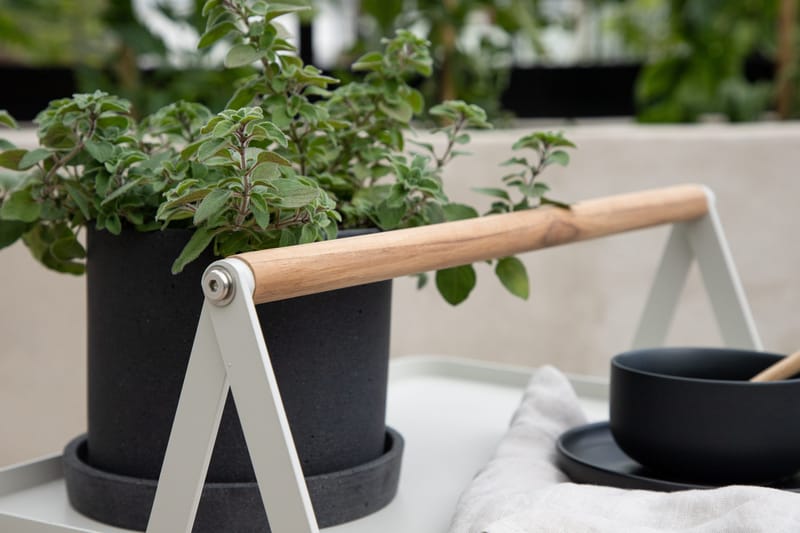 Clarin Hopfällbart Sidobord och Avlastningsbord Utomhus 45 cm - Beige - Utemöbler - Trädgårdsbord & Utebord - Sidobord utomhus