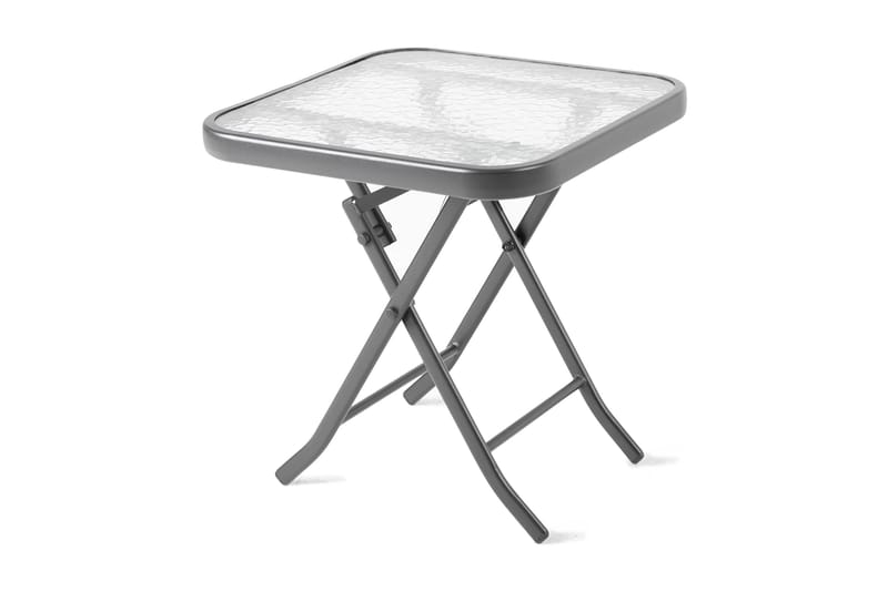 DUBLIN Litet Hopfällbart Cafébord och Utebord 46 cm Stål Glas, Grå