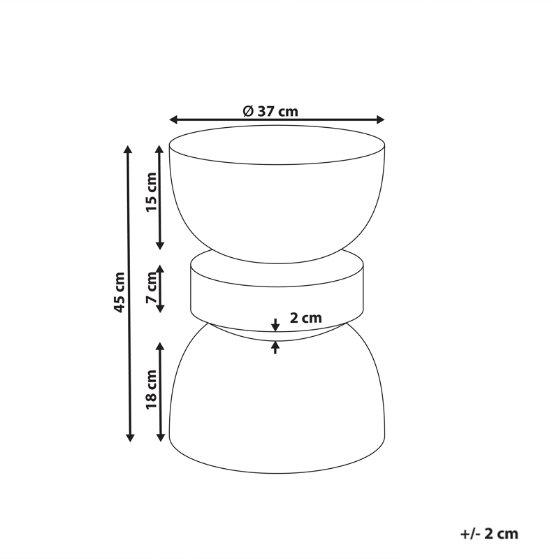 Sidobord utomhus Faliro 37 cm 37 cm Terrazzoeffekt - Svart - Utemöbler - Trädgårdsbord & Utebord - Sidobord utomhus