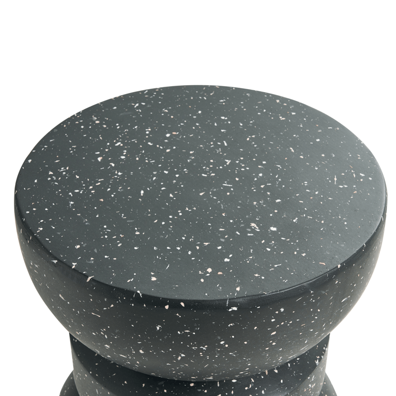 Sidobord utomhus Faliro 37 cm 37 cm Terrazzoeffekt - Svart - Utemöbler - Trädgårdsbord & Utebord - Sidobord utomhus