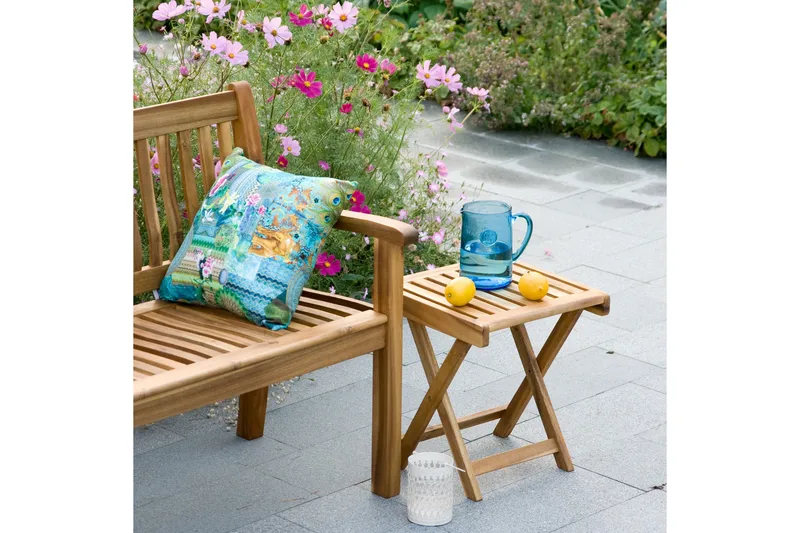 Finlay Litet Hopfällbart Avlastningsbord Utomhus och Sidobord Utomhus 40 cm Trä Akacia - Beige - Utemöbler - Trädgårdsbord & Utebord - Sidobord utomhus