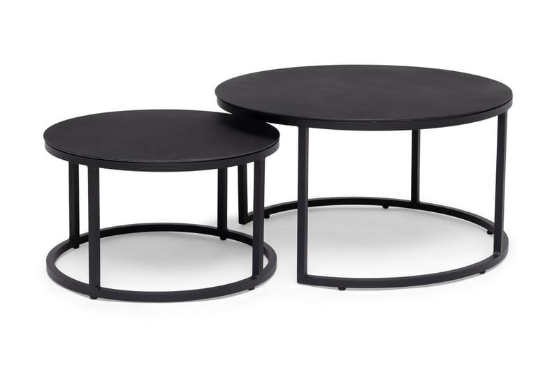 Hillerstorp Jet Set SatsUtebord Rund, Glas/Svart