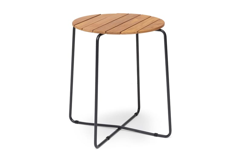 HILLERSTORP OAS Cafébord 56 cm Rund Teak/Brun/Grå - Sidobord utomhus