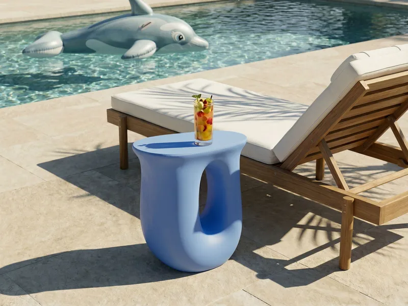 Sidobord utomhus Idro 42 cm - Blå - Utemöbler - Trädgårdsbord & Utebord - Sidobord utomhus
