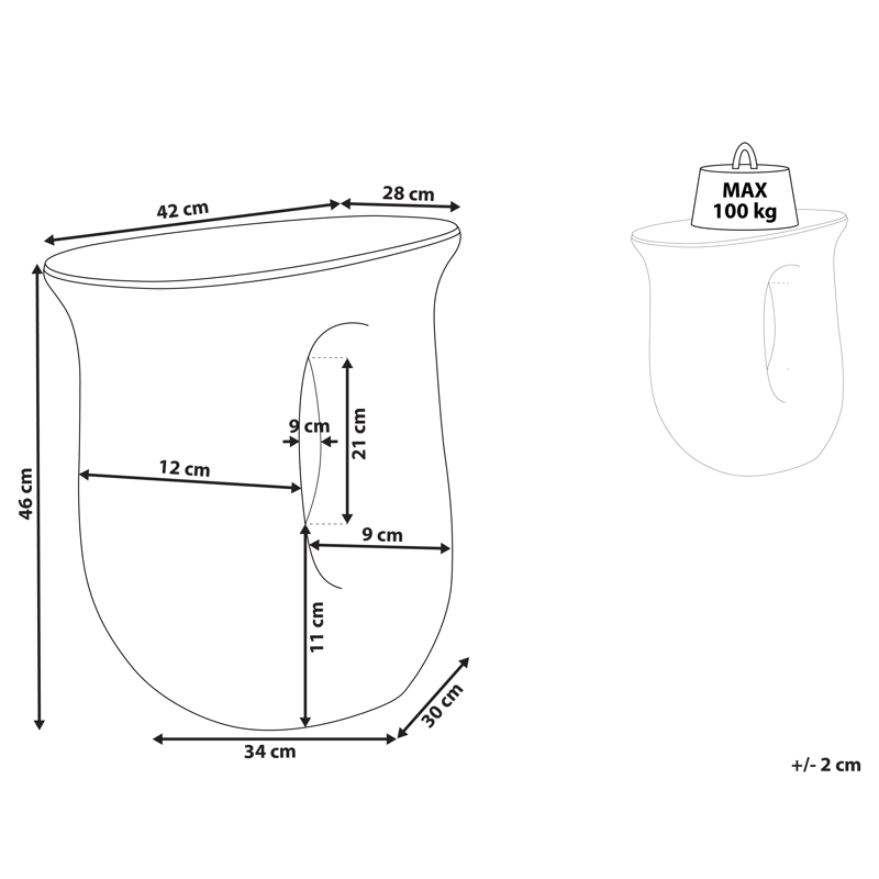 Sidobord utomhus Idro 42 cm - Blå - Utemöbler - Trädgårdsbord & Utebord - Sidobord utomhus