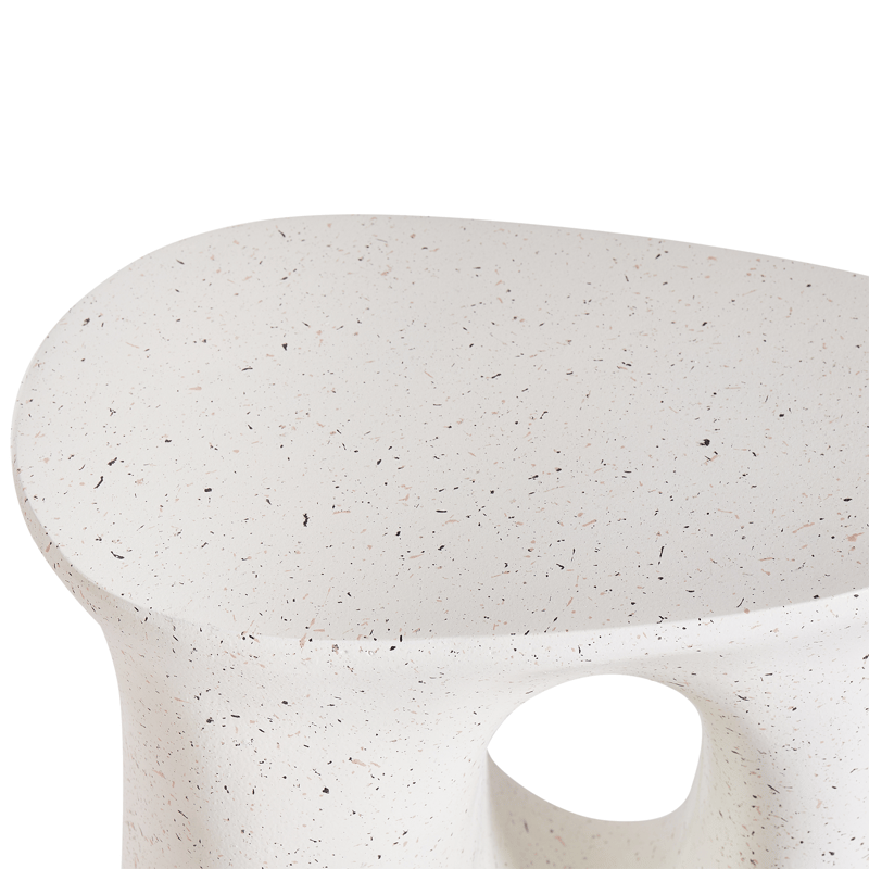 Sidobord utomhus Idro 42 cm Terrazzoeffekt - Vit - Utemöbler - Trädgårdsbord & Utebord - Sidobord utomhus