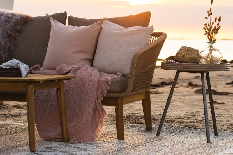 Leicester Runt Sidobord och Avlastningsbord Utomhus 50 cm - Grå - Utemöbler - Trädgårdsbord & Utebord - Sidobord utomhus