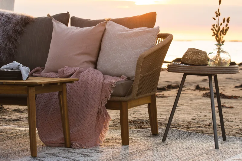 Leicester Runt Sidobord och Avlastningsbord Utomhus 50 cm - Grå - Utemöbler - Trädgårdsbord & Utebord - Sidobord utomhus