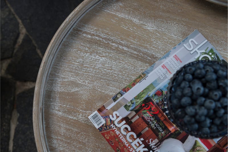 Leicester Runt Sidobord och Avlastningsbord Utomhus 50 cm - Grå - Utemöbler - Trädgårdsbord & Utebord - Sidobord utomhus