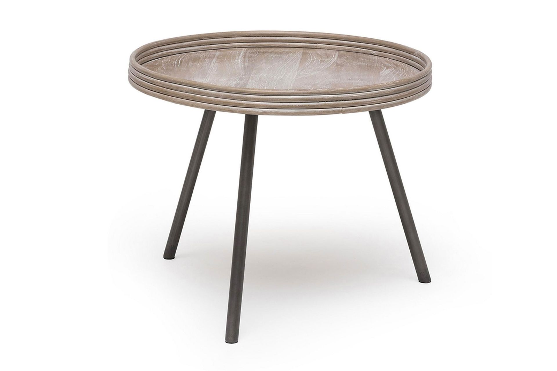 leicester runt sidobord och avlastningsbord utomhus 60 cm - beige/grå