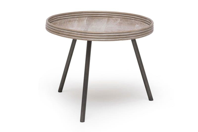 Leicester Runt Sidobord och Avlastningsbord Utomhus 60 cm, Beige/Grå