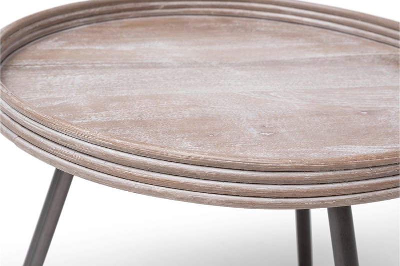 Leicester Runt Sidobord och Avlastningsbord Utomhus 60 cm - Beige/Grå - Utemöbler - Trädgårdsbord & Utebord - Sidobord utomhus