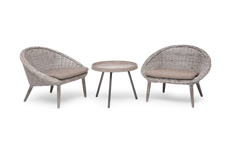 Leicester Runt Sidobord och Avlastningsbord Utomhus 60 cm - Beige/Grå - Utemöbler - Trädgårdsbord & Utebord - Sidobord utomhus