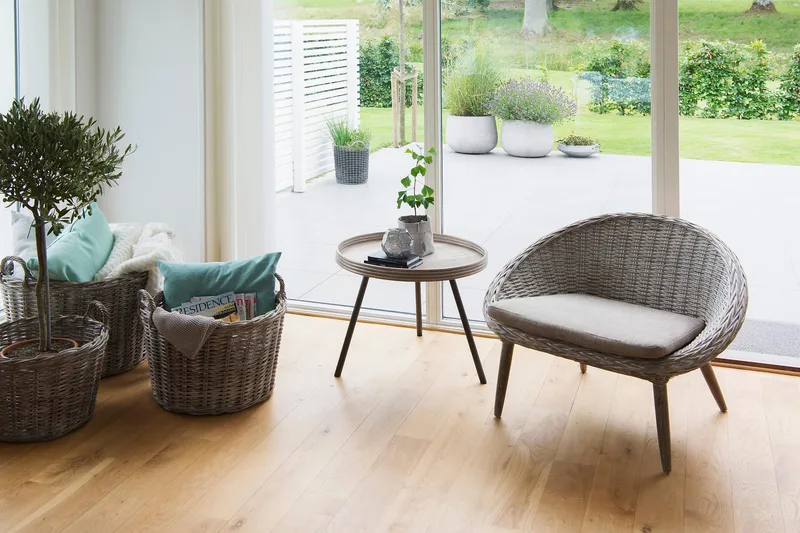 Leicester Runt Sidobord och Avlastningsbord Utomhus 60 cm - Beige/Grå - Utemöbler - Trädgårdsbord & Utebord - Sidobord utomhus