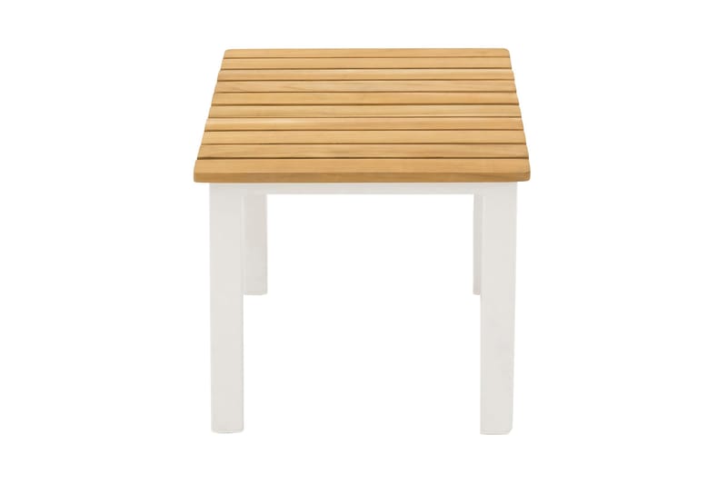 Mexico Litet Sidobord och BlomUtebord Utomhus 40 cm Teak Ljus Trä, Vit