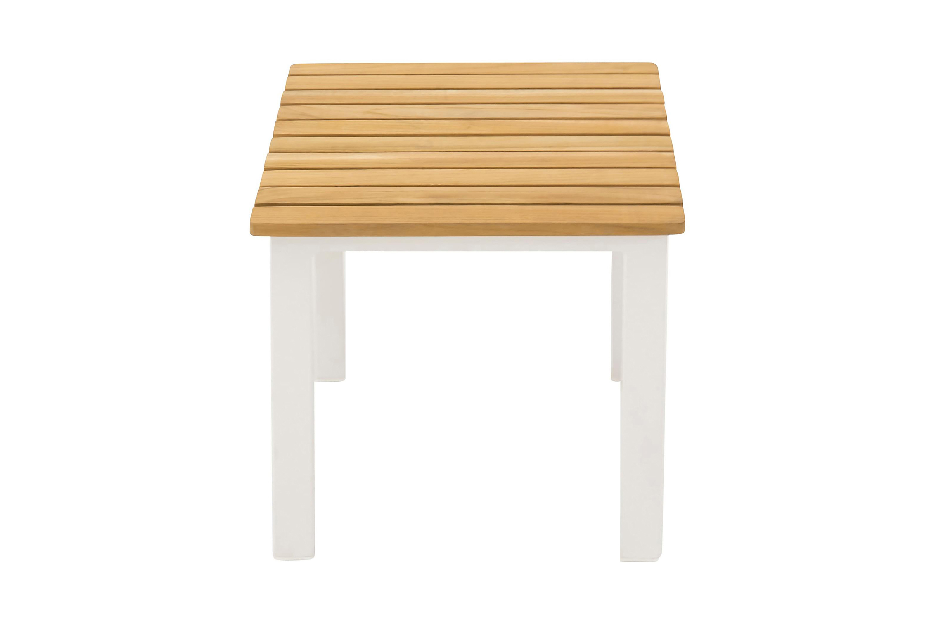 mexico sidobord utomhus 40 cm - vit/teak
